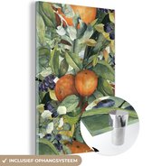 MuchoWow® Glasschilderij 100x150 cm - Schilderij acrylglas - Fruit - Blad - Bloemen - Foto op glas - Schilderijen