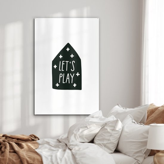 MuchoWow® Peinture sur verre 80x120 cm - Peinture sur verre acrylique - Enfants - Citation - Jouer - Garçons - Filles - Bébé - Photo sur verre - Peintures