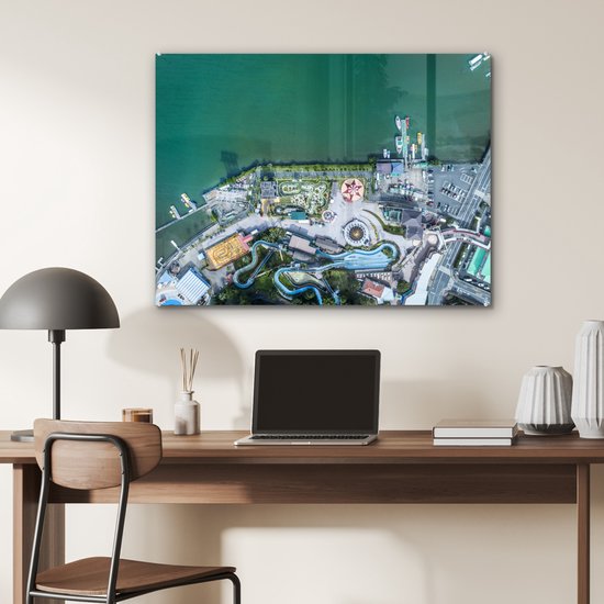 MuchoWow® Peinture sur verre 80x60 cm - Peinture sur verre acrylique - parc d'attractions - Photo sur verre - Peintures