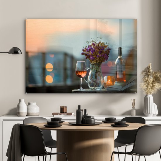 Peinture sur verre - Boisson chère au coucher du soleil - 120x80 cm - Peintures sur Verre Peintures - Photo sur Glas