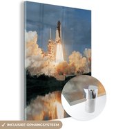 MuchoWow® Peinture sur verre 30x40 cm - Peinture sur verre acrylique - Lancement d'une navette spatiale - Photo sur verre - Peintures