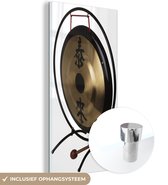 MuchoWow® Glasschilderij 60x120 cm - Schilderij acrylglas - Chinese gong - Foto op glas - Schilderijen