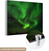 MuchoWow® Peinture sur verre 120x90 cm - Peinture sur verre acrylique - Suède - Aurores boréales - Nature - Nuit - Photo sur verre - Peintures