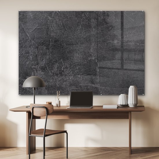 MuchoWow® Peinture sur verre 180x120 cm - Peinture sur verre acrylique - Ardoise - Béton - Natuursteen - Grijs - Industriel - Photo sur verre - Peintures
