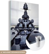 MuchoWow® Glasschilderij 90x120 cm - Schilderij acrylglas - Amerika - Boot - Leger - Foto op glas - Schilderijen