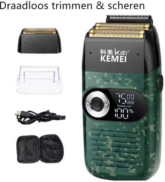 Kemei- 2026 - 2027 - 2in1 - scheerapparaat - trimmer - shaver - groen ...