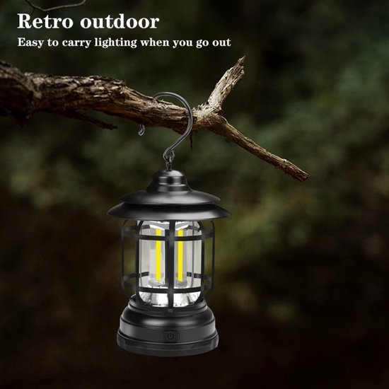 Outdoor Camping LED-Lights - Draagbaar - Retro style - Dimbaar - Oplaadbaar - Rood van Giga Meubel — afbeelding 5