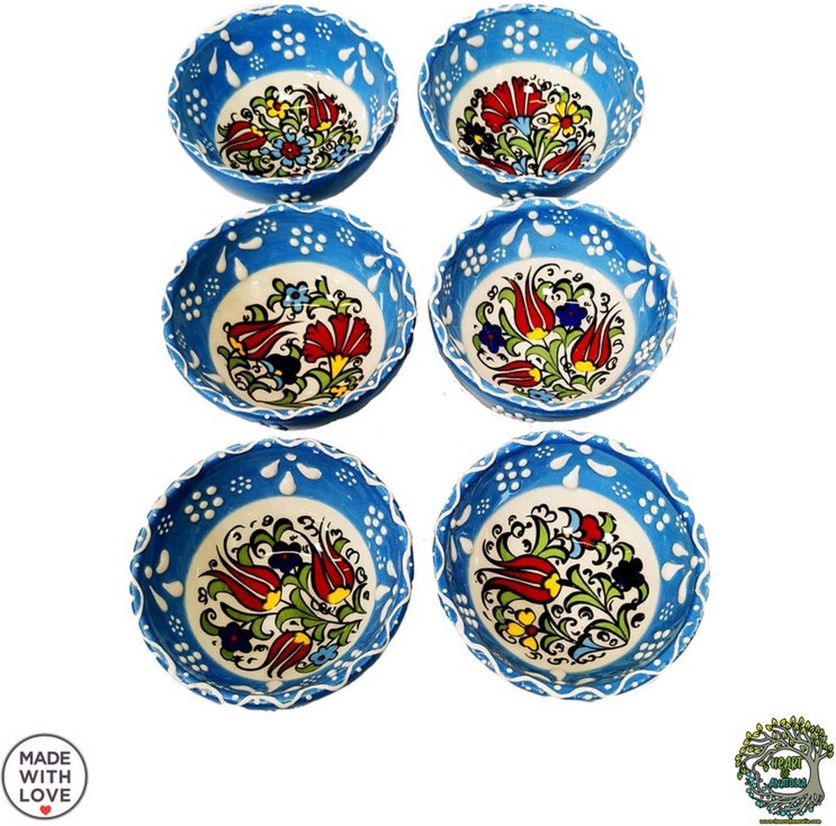Terracotta and blue centerpieces - België