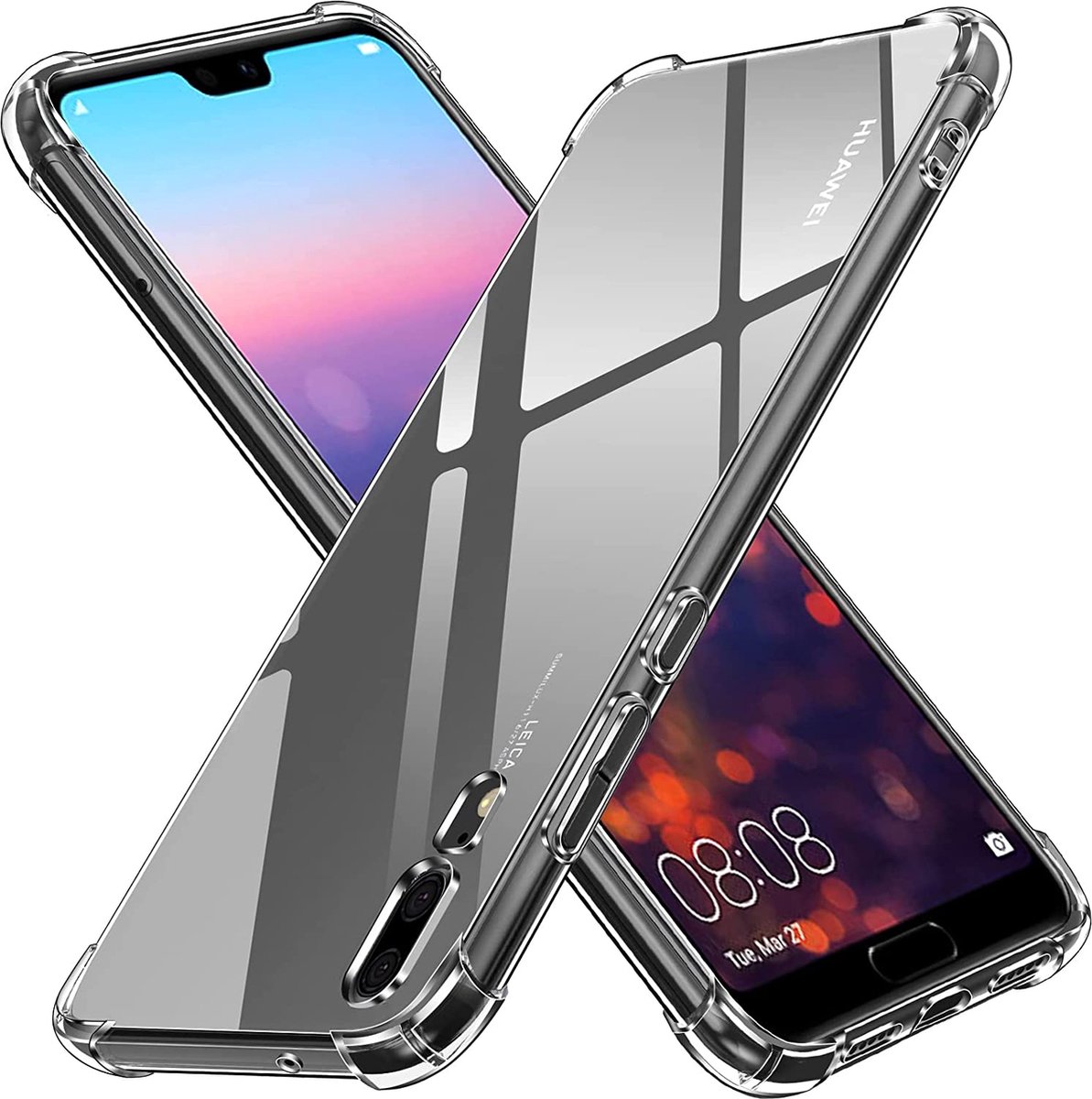 Hoesje voor Huawei P20 backcover Shockproof siliconen Transparant