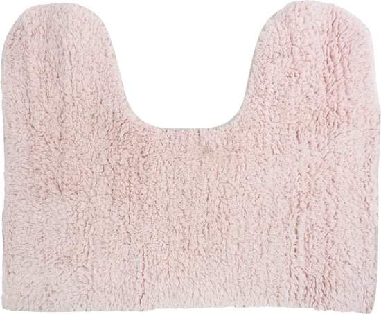 MSV WC/Tapis de salle de bain/tapis de bain - pour le sol - rose clair - 45 x 35 cm - polyester/coton