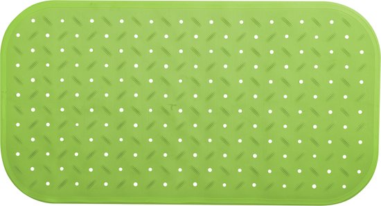 MSV Douche/bad anti-slip mat badkamer - rubber - limegroen - 36 x 76 cm - met zuignappen