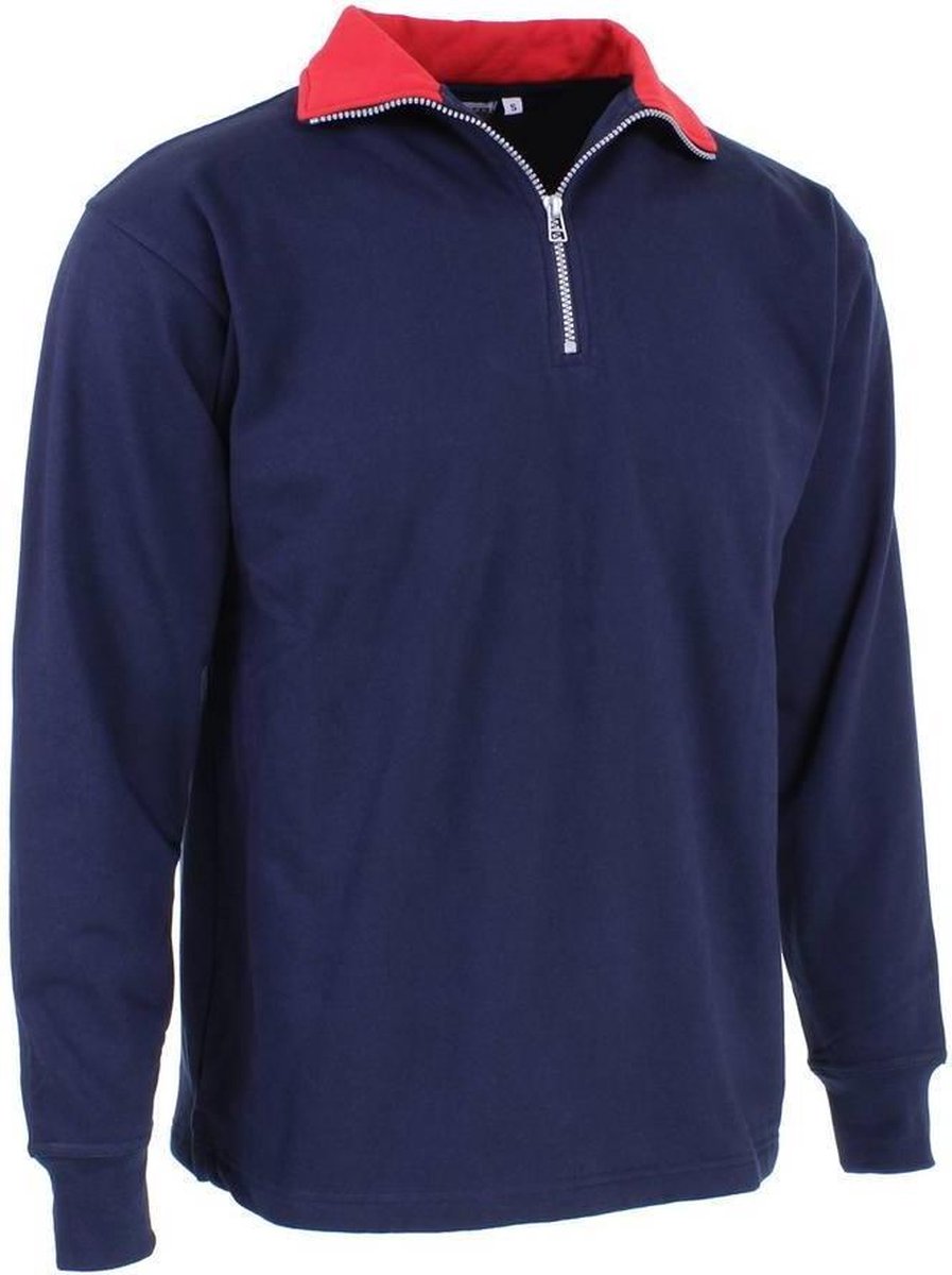 KREB Workwear® EVERT Zip Sweater Marineblauw/RoodM
