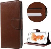 GadgetBay Bruine wallet Bookcase hoesje iPhone 7 Plus 8 Plus Portemonnee Lederen cover