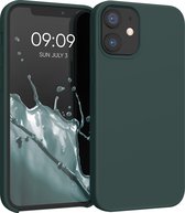 kwmobile telefoonhoesje geschikt voor Apple iPhone 12 mini - Hoesje met siliconen coating - Smartphone case in blauwgroen