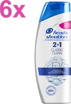 Head & Shoulders - Classic Clean 2in1 - Anti-Roos Shampoo & Haarbalsem - 6x 360 ml - Voordeelverpakking