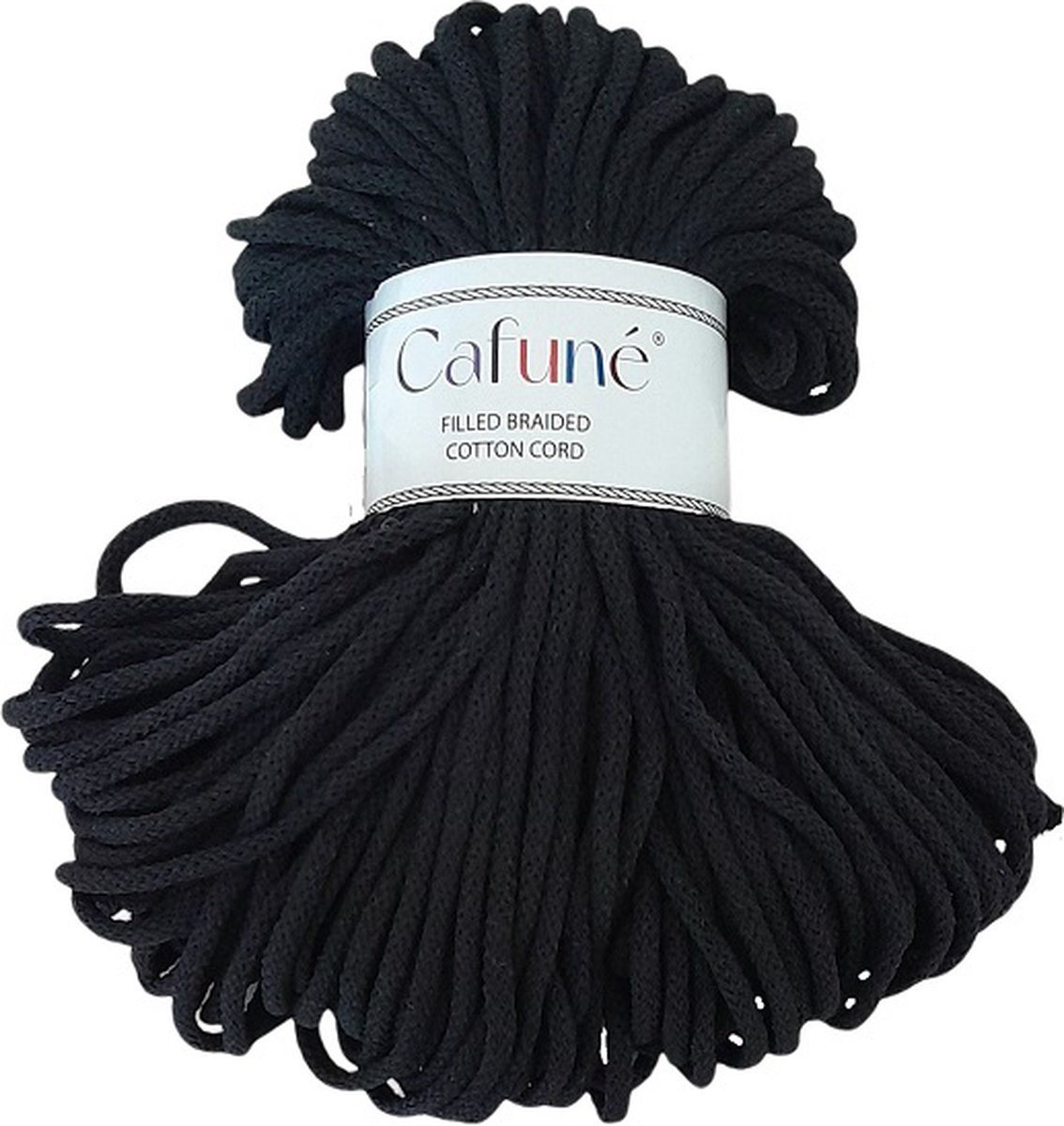 Cafuné Macrame koord - Premium -5 mm-Zwart-100 meter-Koord