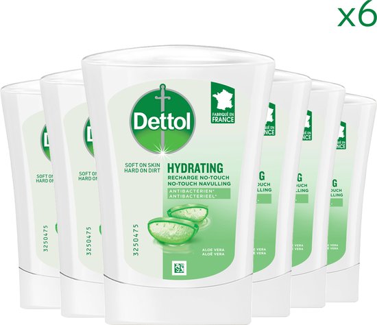 Recharge de savon pour les mains Dettol No Touch - Aloe Vera - 250 ml x6 |  bol