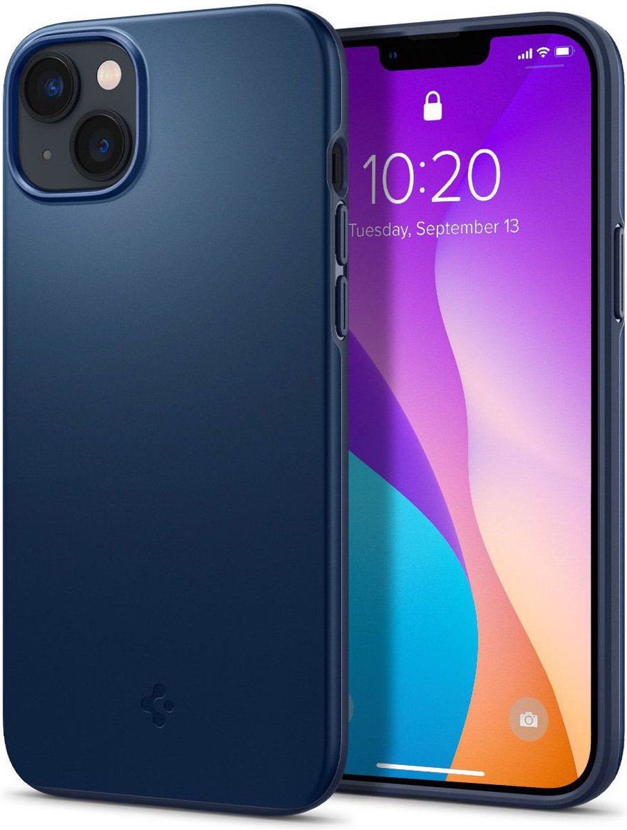 Geschikt voor Spigen Thin Fit Apple iPhone 14 Plus Hoesje Back Cover Blauw