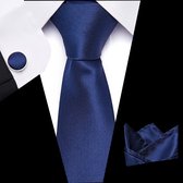 Cravate Luxe Blauw | Set de cravate avec boutons de Boutons de manchette, pochette et pince à cravate | Coffret Cadeau De Luxe | Cadeau homme | cadeau de Noël