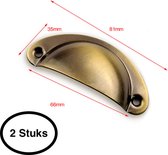 Handgrepen - handgrepen voor deurtjes - handgrepen keukenkastjes - 2 Stuks - Geborsteld Brons