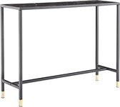 Dipp sidetable 30x100 cm glas zwart marmor decor.