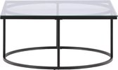 Skanör salontafel 90x90cm zwart, glas.