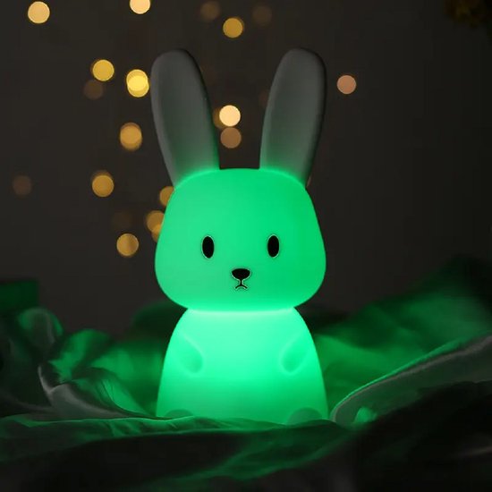 Kinder nachtlampje - Konijn - USB oplaadbaar kinderlampje| LED - nachtlampje - Multicolor - Babykamer verlichting - Kindvriendelijk - Lapin | van Merkloos — afbeelding 3