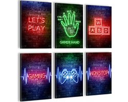 Gamers Game Console - 60 x 60 cm - Meteen ophangen - muurdecoratie - wanddecoratie - muurdecoratie woonkamer - wanddecoratie woonkamer - muurdecoratie canvas - canvas schilderijen woonkamer - canvas schilderijen slaapkamer - muurdecoratie