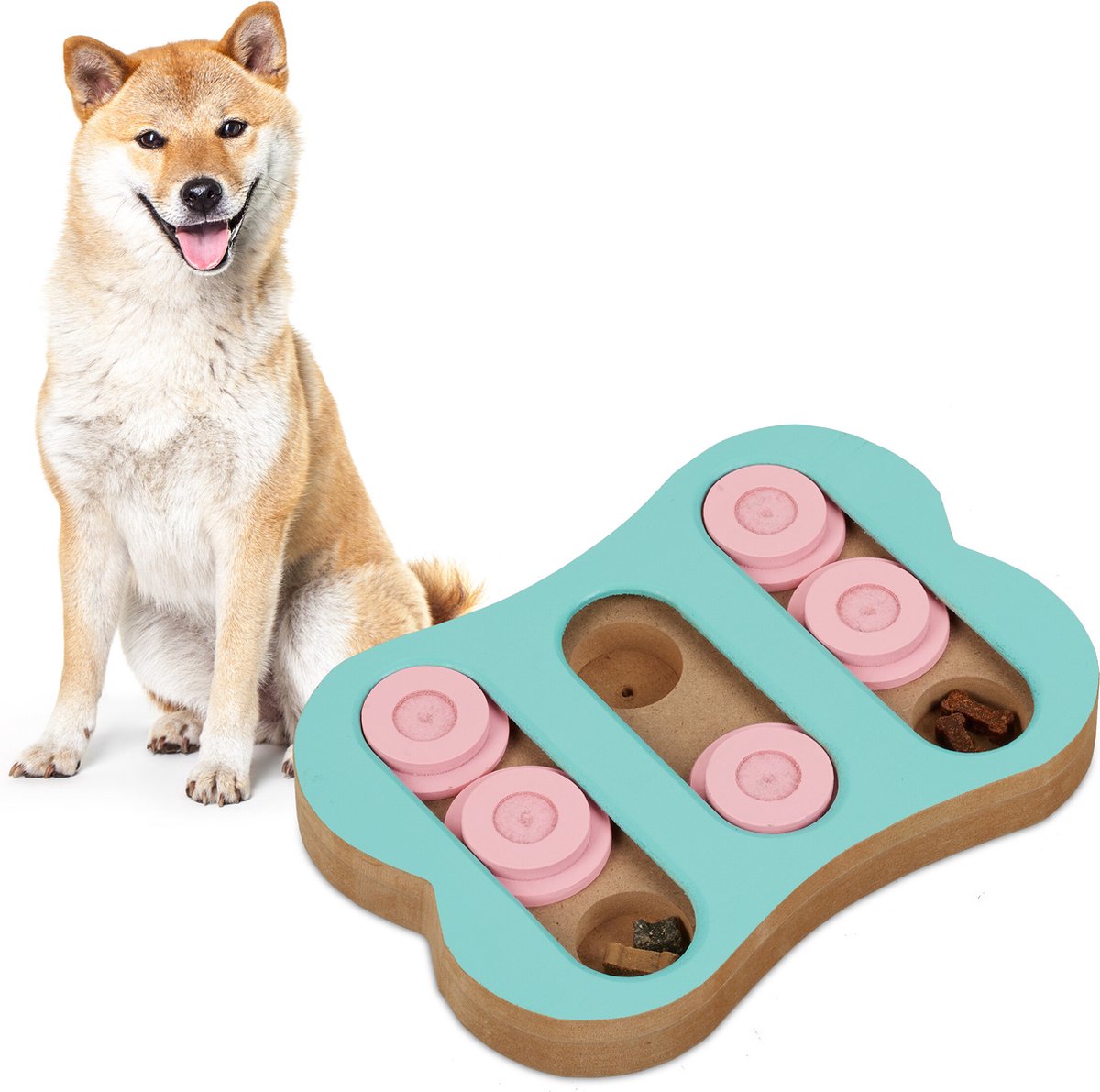 Relaxdays intelligentie speelgoed hond – vulbaar hondenspeelgoed – voerpuzzel – hersenwerk