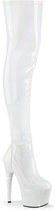 Pleaser - BEJEWELED-3000-7 Plateau Overknee Laarzen - US 12 - 42 Shoes - Wit
