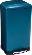 5Five Prullenbak/pedaalemmer - blauw - metaal - 30 liter - 34 x 32 x 61 cm - keuken