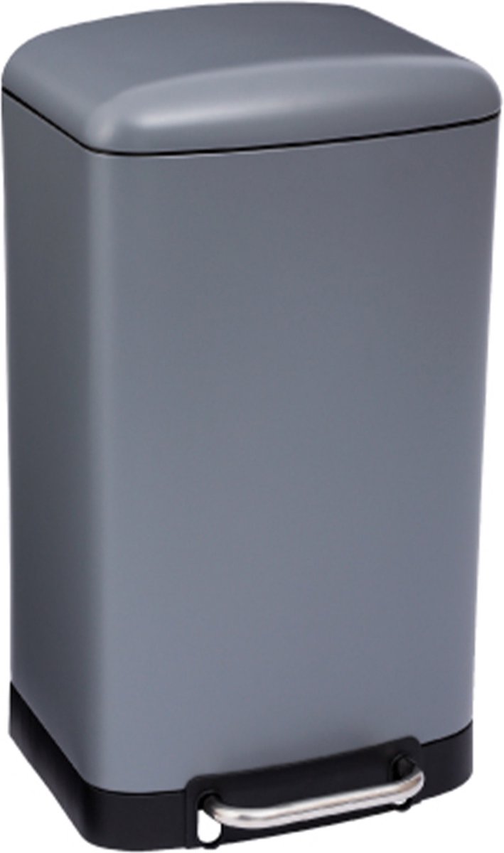 Goedkoopste 5Five Prullenbak/pedaalemmer - grijs - metaal - 30 liter - 34 x 32 x 61 cm - keuken