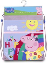 Peppa Pig gymtas/rugzak/rugtas voor kinderen - lila - polyester - 42 x 30 cm