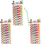Drinkrietjes buigbaar - papier - set 150x - multicolor kleuren - 20 cm - verjaardag/feestje