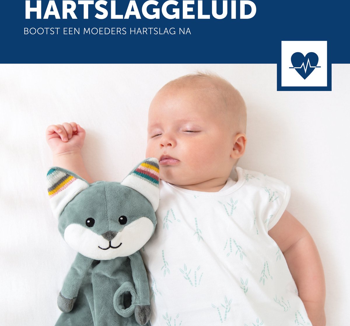 Zazu Felix de Vos - Heartbeat & White Noise Knuffeldoekje - Blauw - 35 cm — afbeelding 8