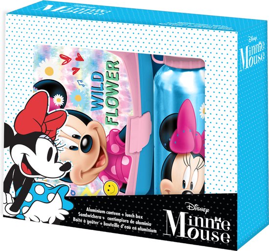 Disney Minnie Mouse lunchbox set voor kinderen - 2-delig - blauw - aluminium/kunststof