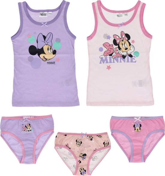 Minnie Mouse Ondergoed Set - Maat 122/128 - Roze - Paars | bol.com