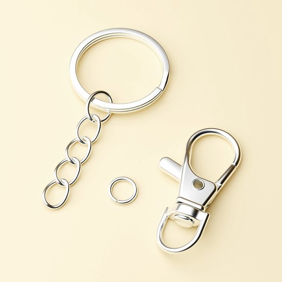 Porte-clés, porte-clés avec mousqueton - porte-clés plat 24 mm avec  mousqueton,... | bol.com