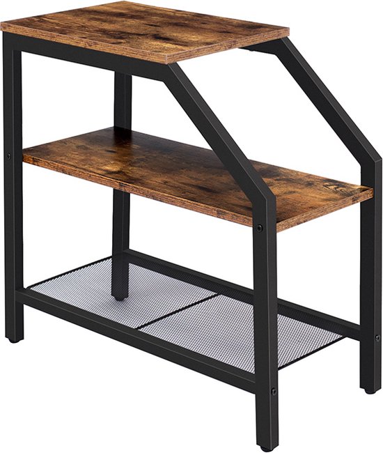 Luxe Bijzettafel voor over de bank (SET 2 STUKS) | Mangohout en Staal
