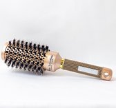 DreamGlow Nano Ceramic | Brosse ionique | Brosse à cheveux | Technologie Nano | Ronde - Brosse sèche-cheveux | Sèche-cheveux | Fer à lisser | Blow Brush | Rouleau Brosse | Or | 45