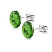 Aramat Jewels® – Stalen Acryl oorbellen – 12mm – Groen