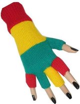 Rubie's Handschoenen Vingerloos Unisex Geel/groen/rood One Size
