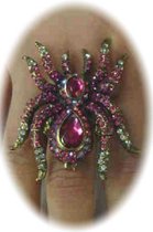Ring luxe spin strass pink