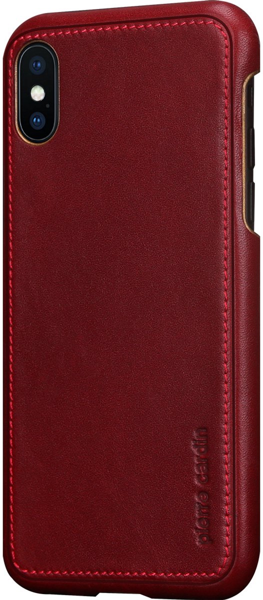 iPhone Xs/X hoesje - Pierre Cardin - Rood - Leer