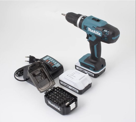 MAKITA Perceuse-visseuse à percussion HP457DWEX4 avec 2 batteries