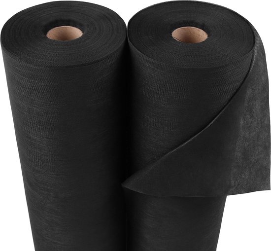 Deux rouleaux de toile paysagère noire.