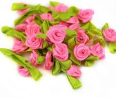 100 Stuks Kunstbloemen – Mini Rozen – Roze – 3*1.4 cm – Decoratie Bloemetjes