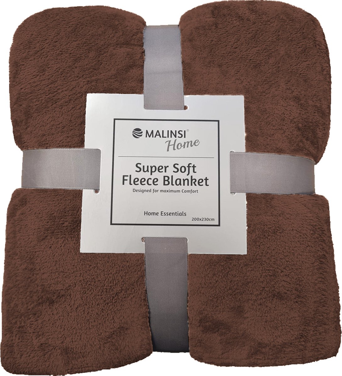 Malinsi® Fleece Deken - Bruin - Dekentje - Plaid - 200 x 230 - Fleecedeken bed geschikt voor 220x240 - Bankhoes Sprei - Woondeken Bedsprei