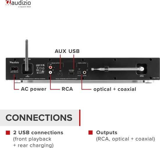 DAB tuner - Audizio Adria - DAB radio met Bluetooth, internetradio en ...