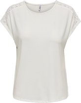 ONLY ONLTHEA LIFE S/S LACE MIX TOP JRS Dames Top - Maat M